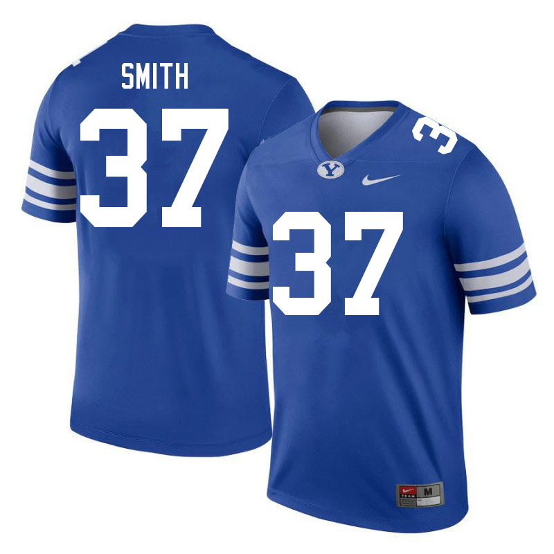 Men #37 Justen Smith BYU Cougars College Football Jerseys Sale-Royal